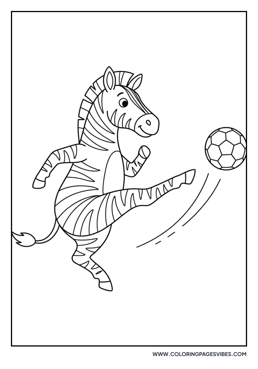 Zebra Playing Soccer