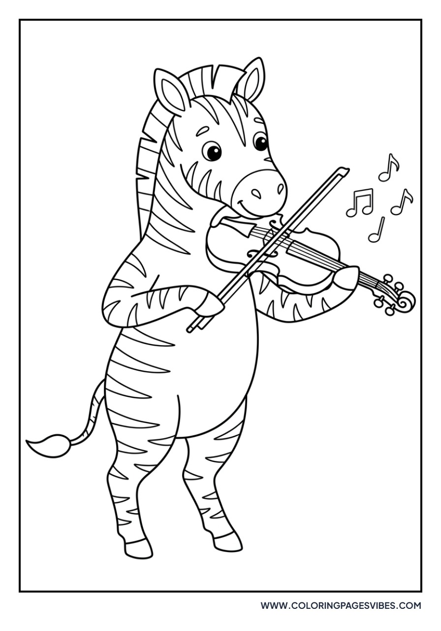 Zebra Playing Violin