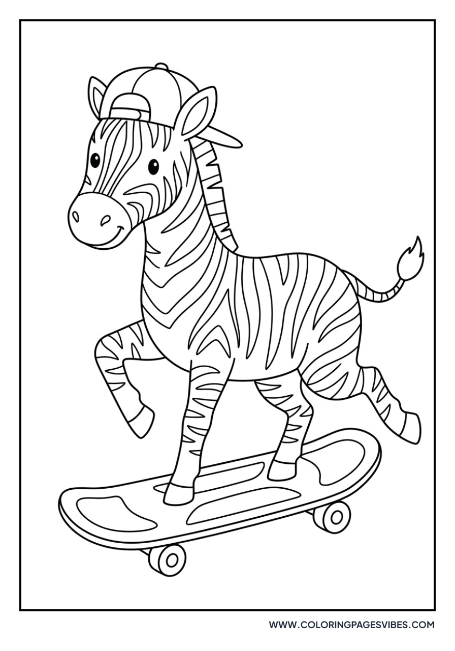 Zebra Skateboarder