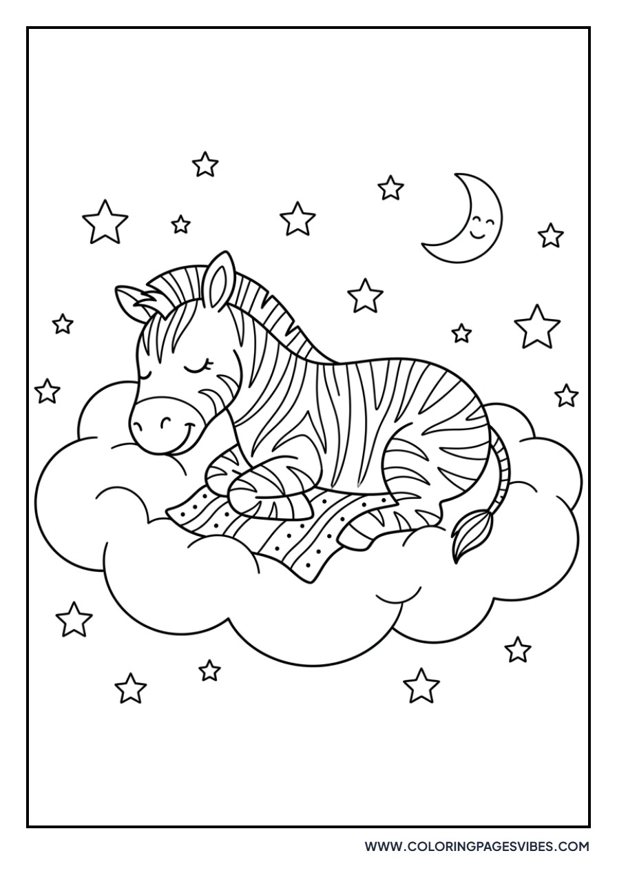 Zebra Sleeping on a Cloud
