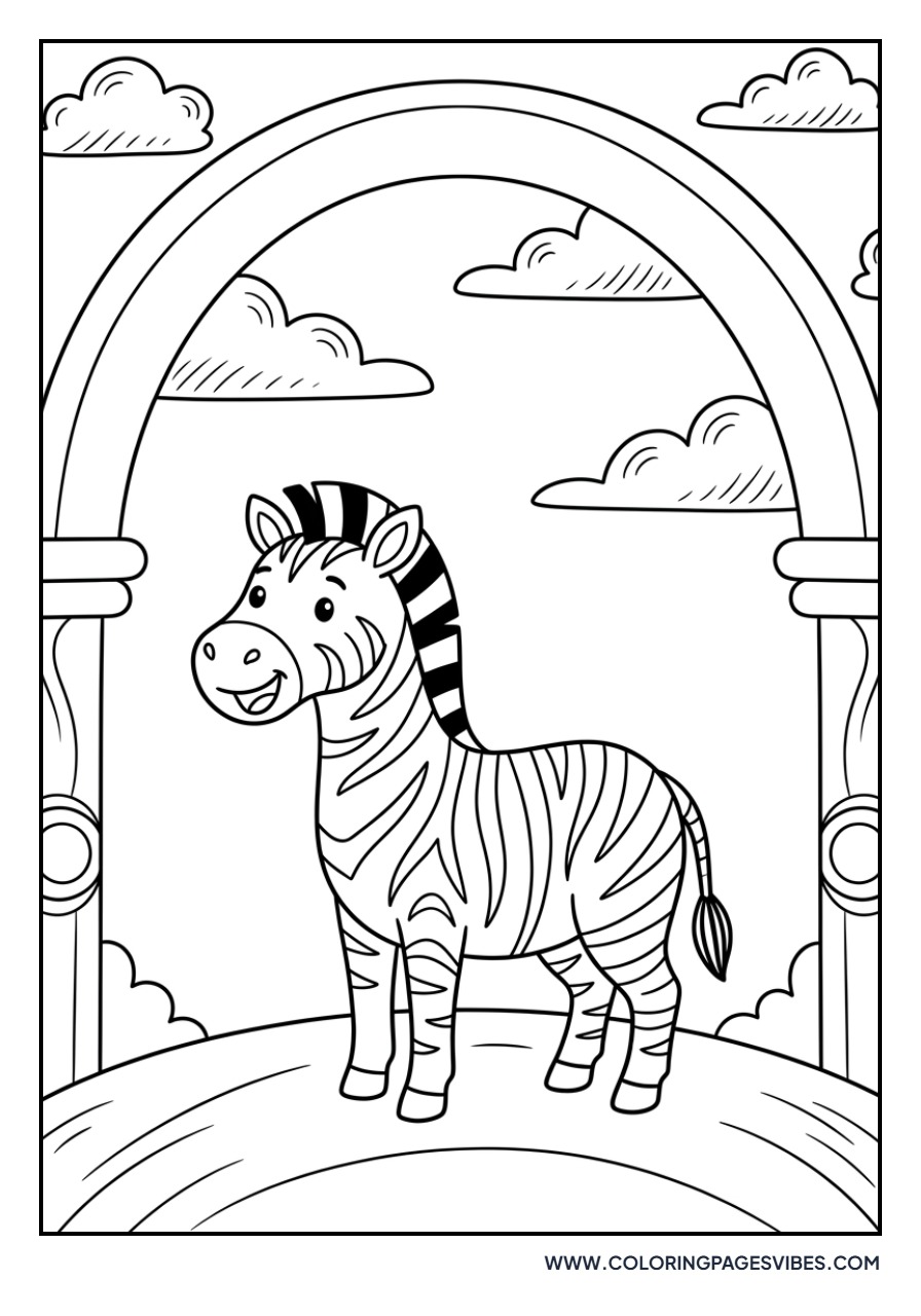 Zebra under a Rainbow