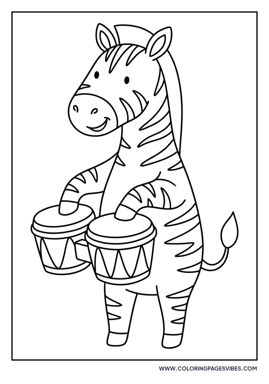 Zebra with a Drum