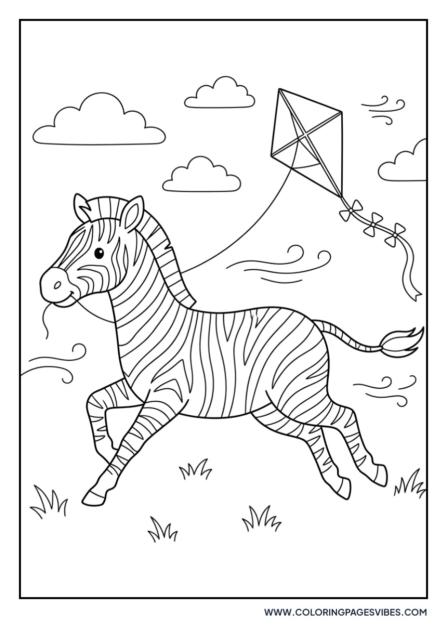Zebra with a Kite
