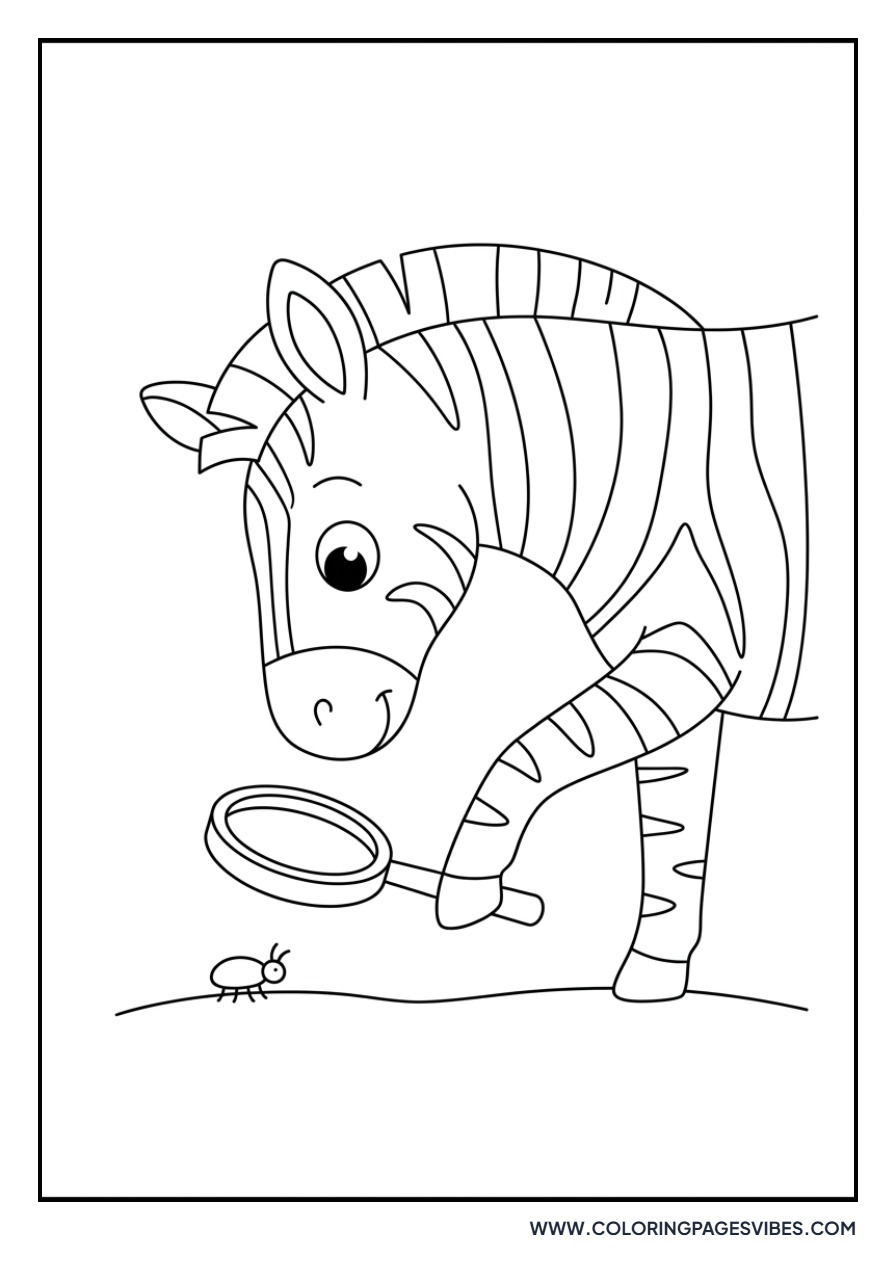 Zebra with a Magnifying Glass