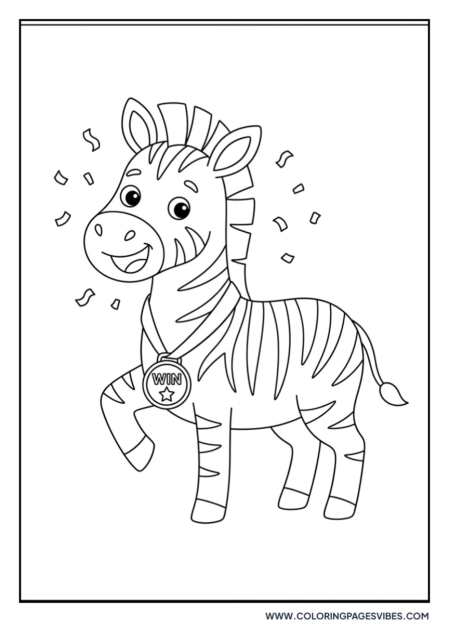 Zebra with a Medal