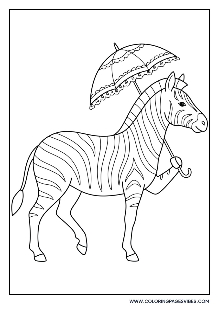 Zebra with a Parasol
