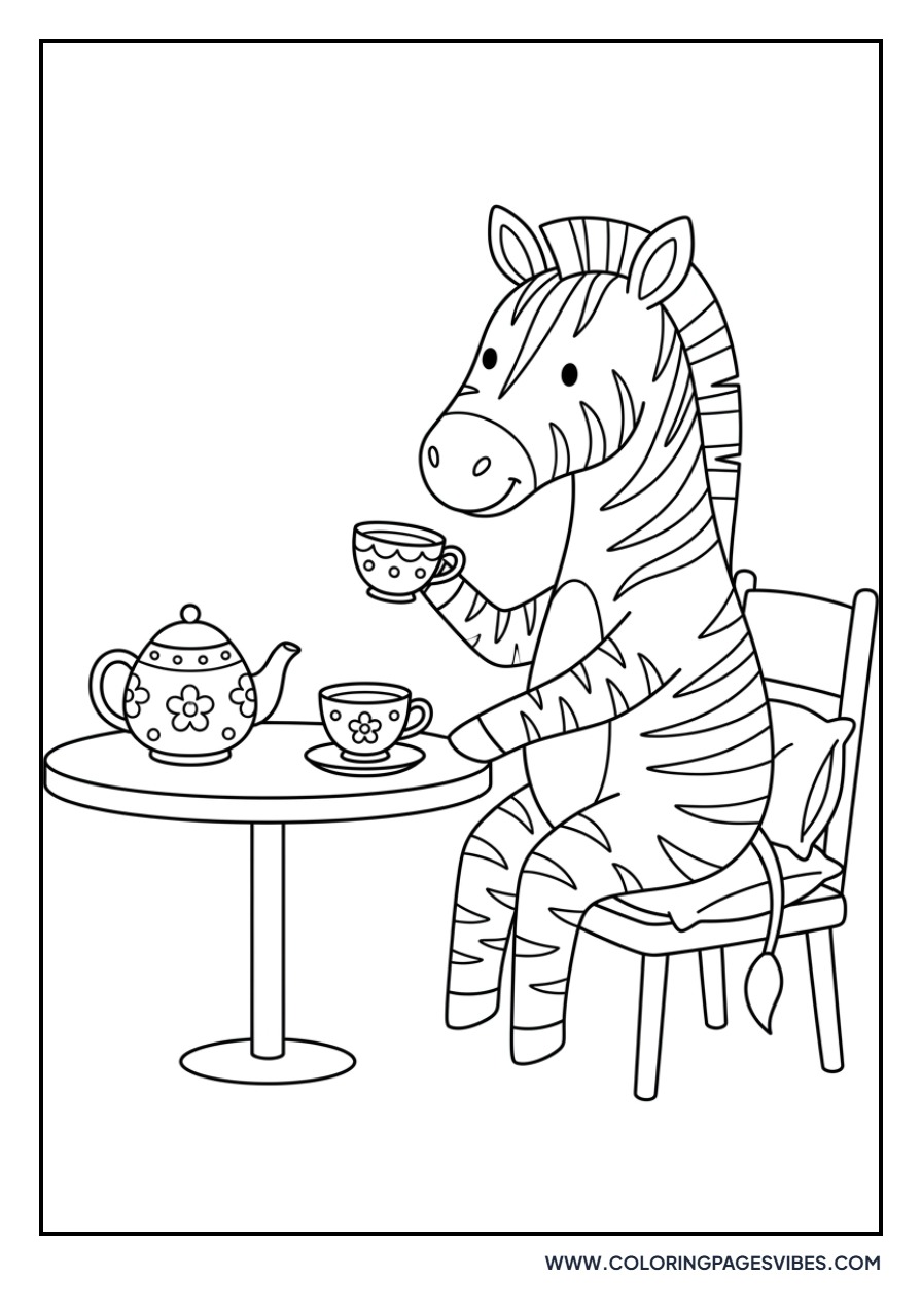Zebra with a Teacup