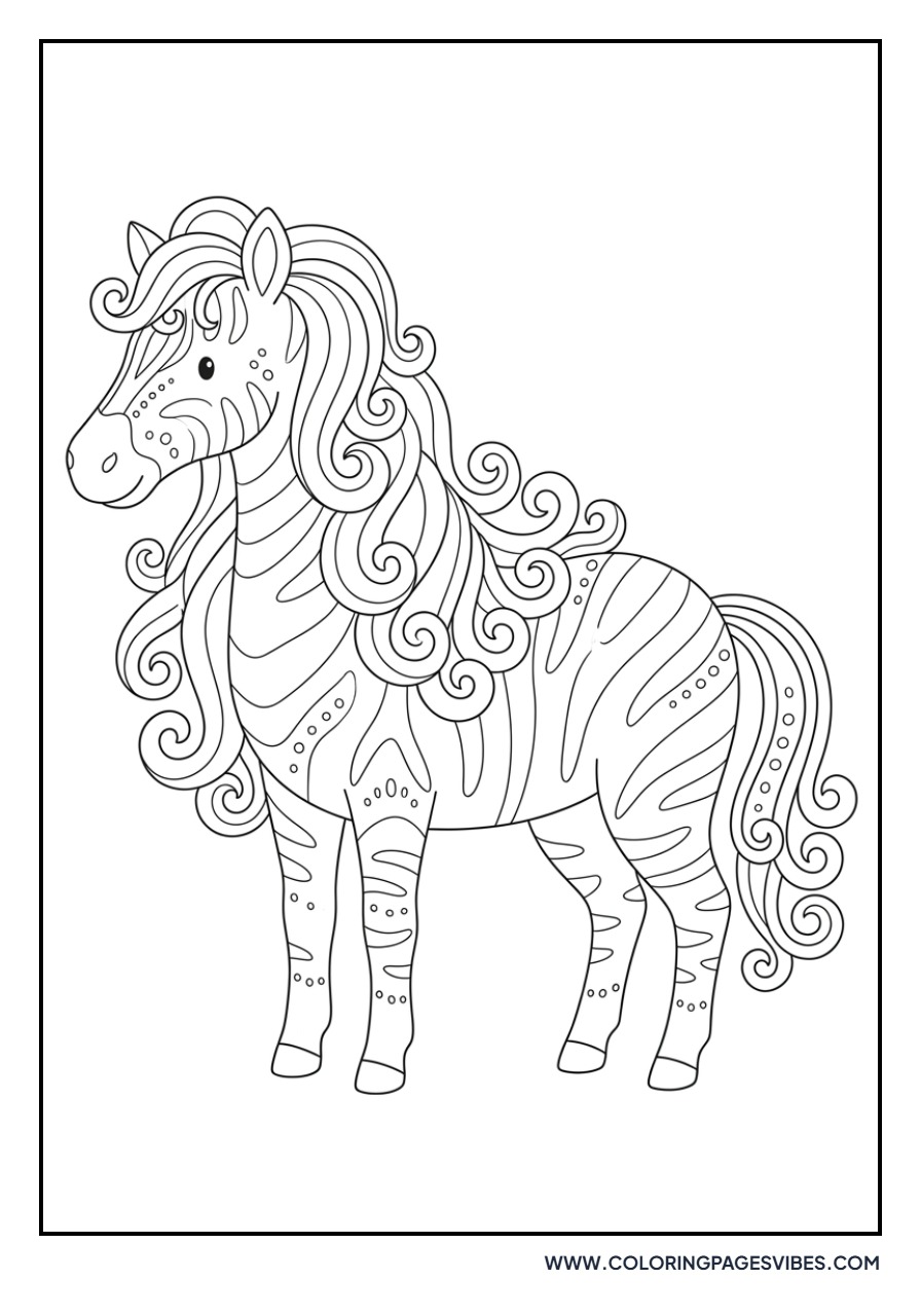 Zebra with Curly Mane