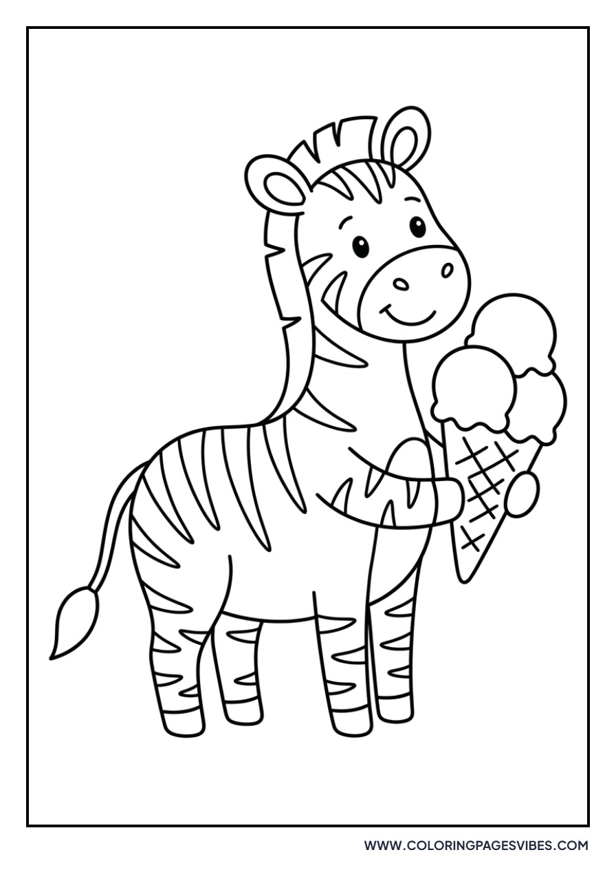 Zebra with Ice Cream