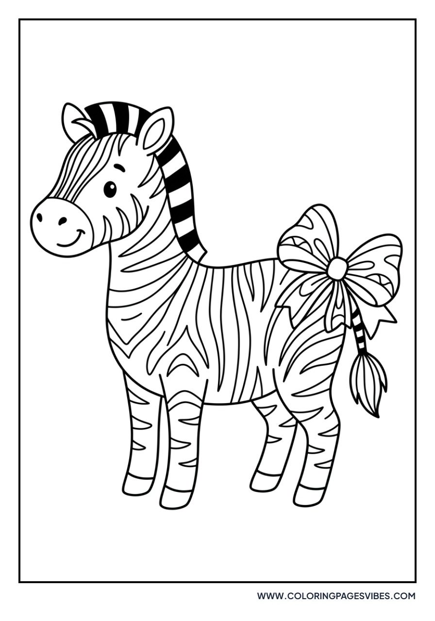 Zebra with Large Bow