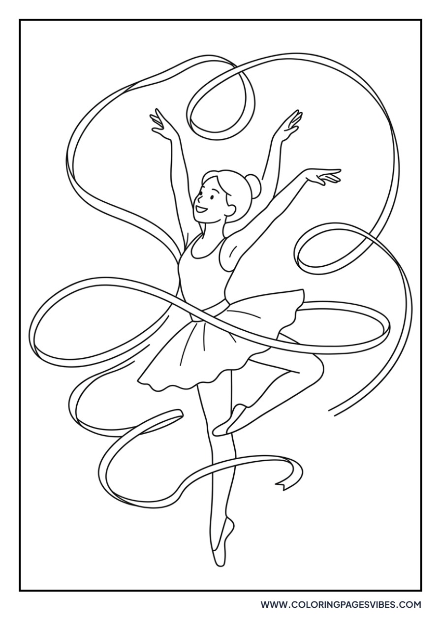 Ballerina Holding a Ribbon