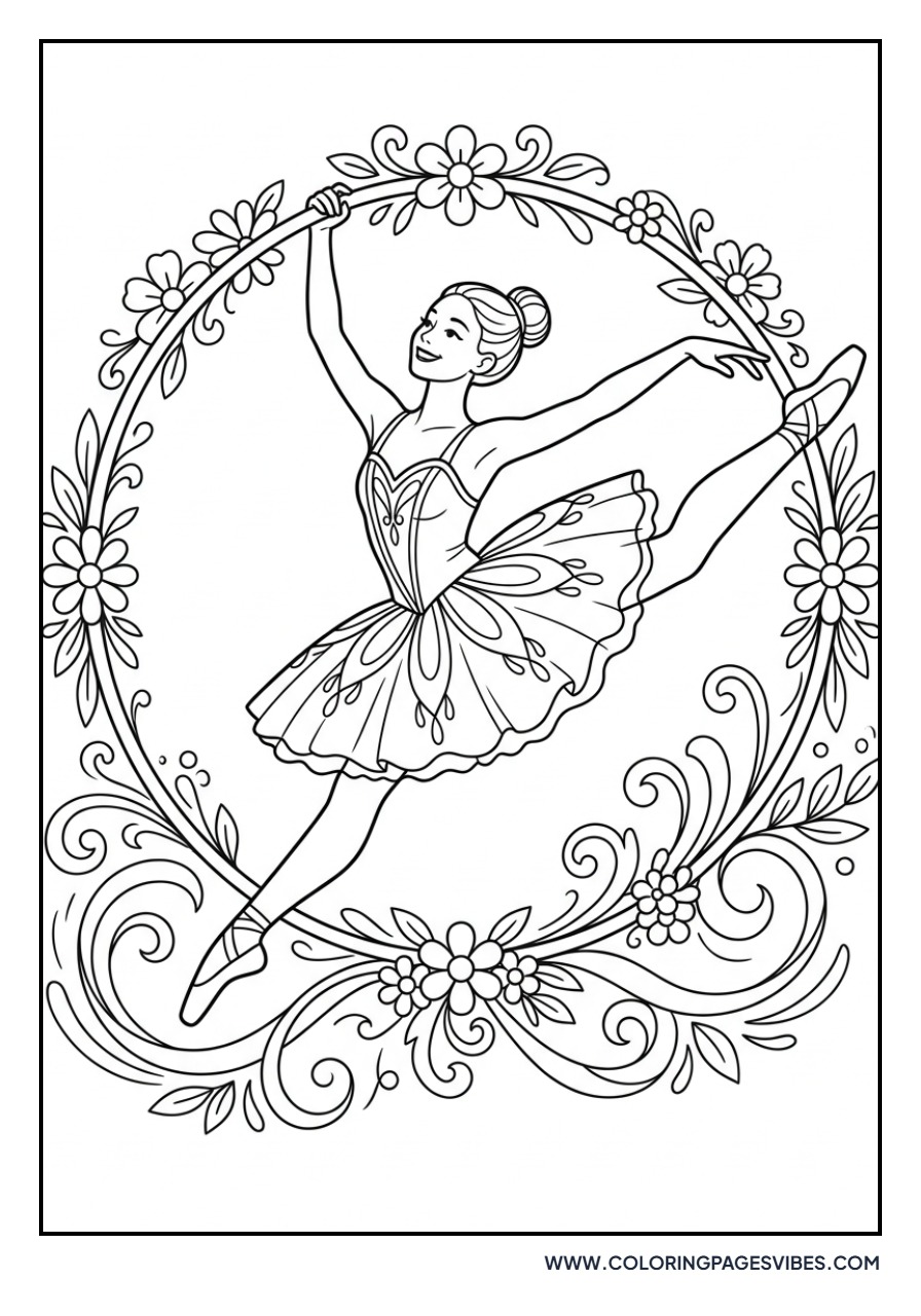 Ballerina Jumping through a Hoop