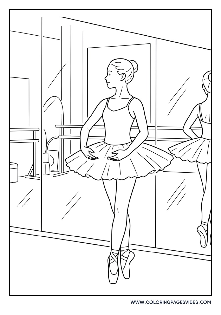 Ballerina Looking in the Mirror