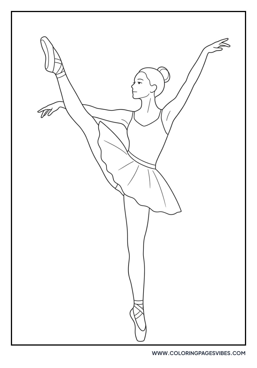 Ballerina Performing a Grand Batement