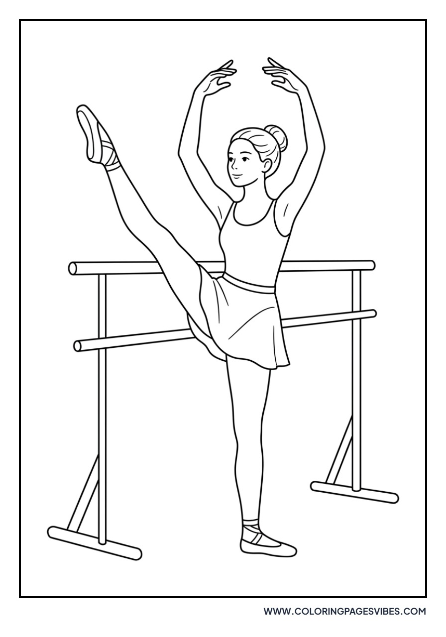 Ballerina Practicing at the Barre