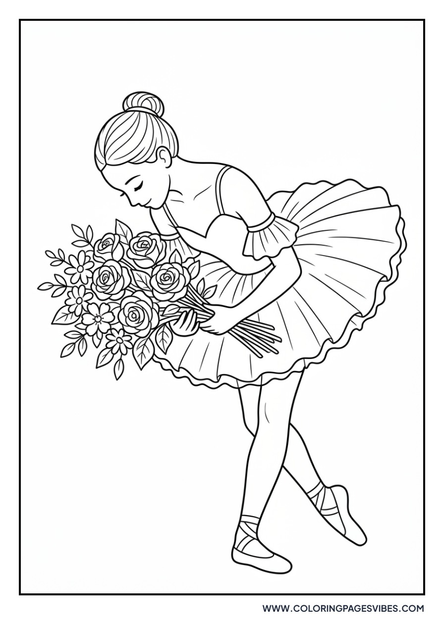 Ballerina with a Flower Bouquet