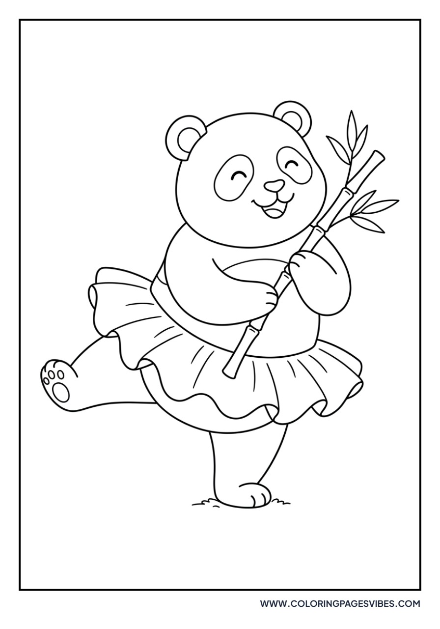 Panda Ballerina with Bamboo