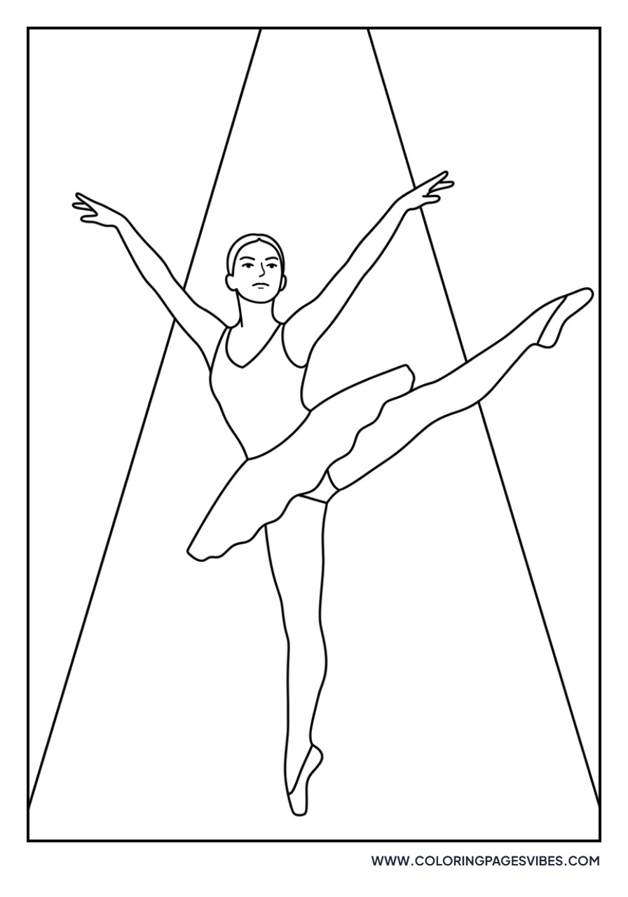 Star Ballerina Under Spotlight