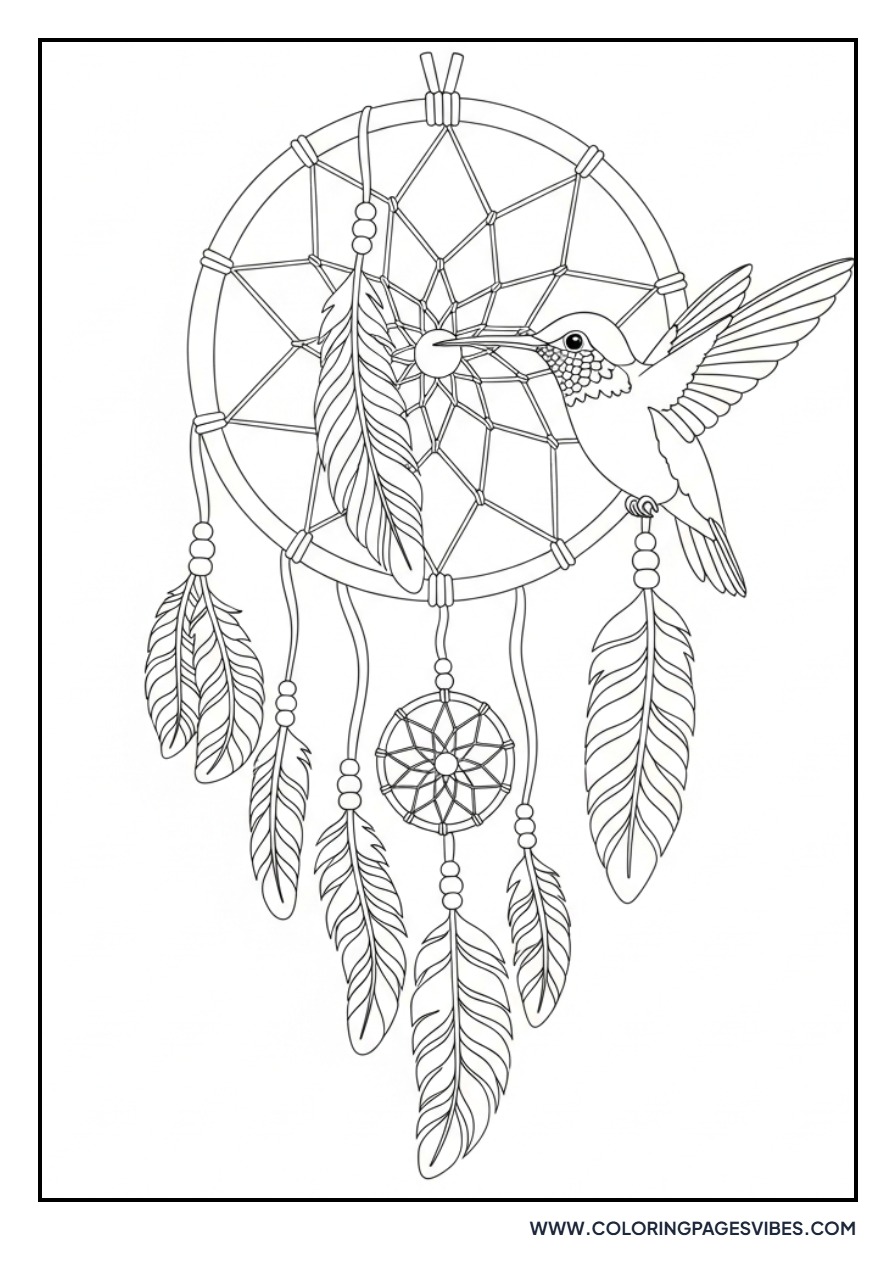 Hummingbird Dream Catcher Page