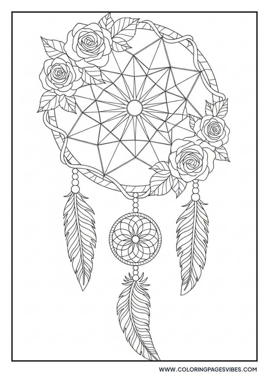 Intricate Rose Dream Catcher