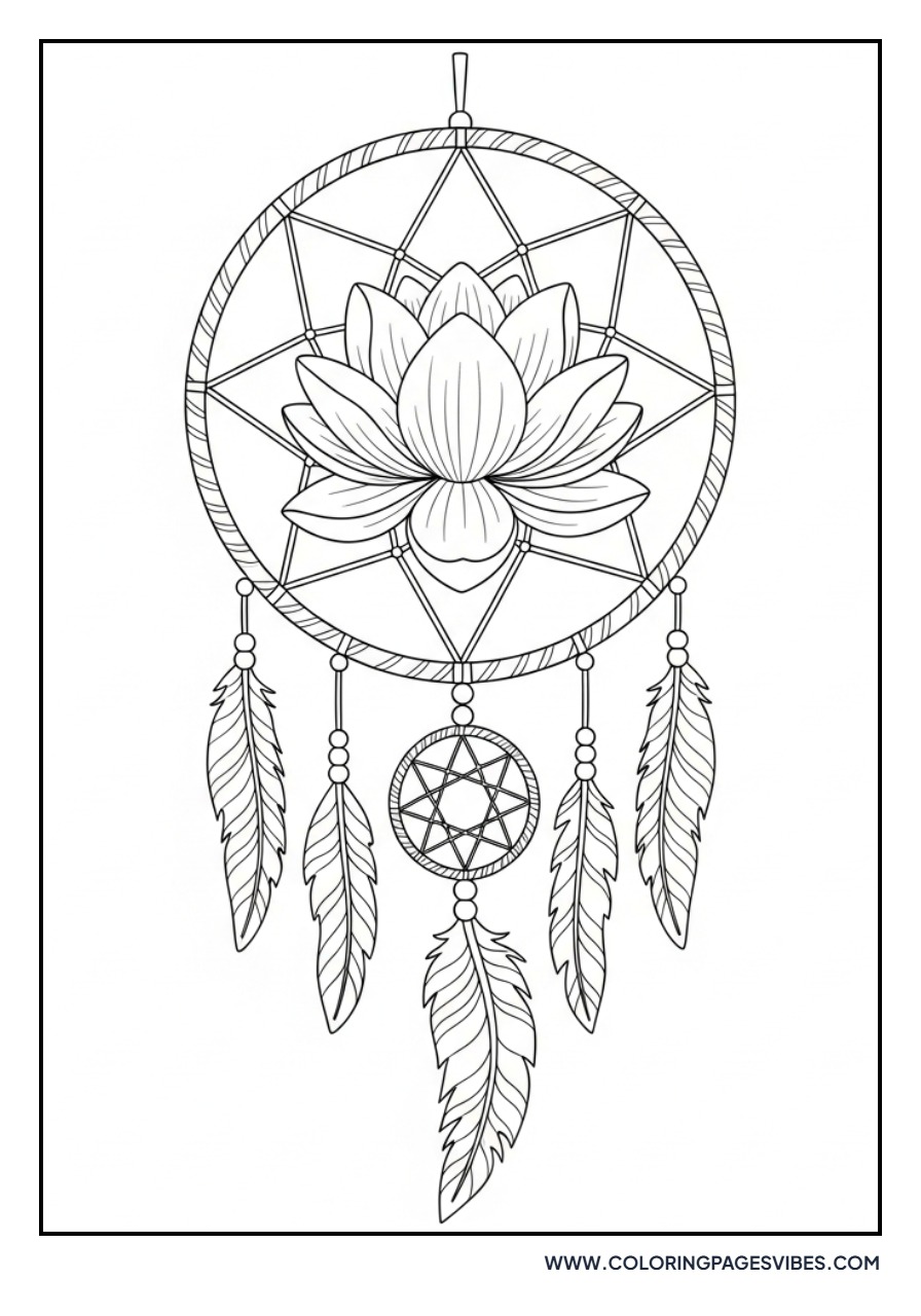 Lotus Flower Dream Catcher