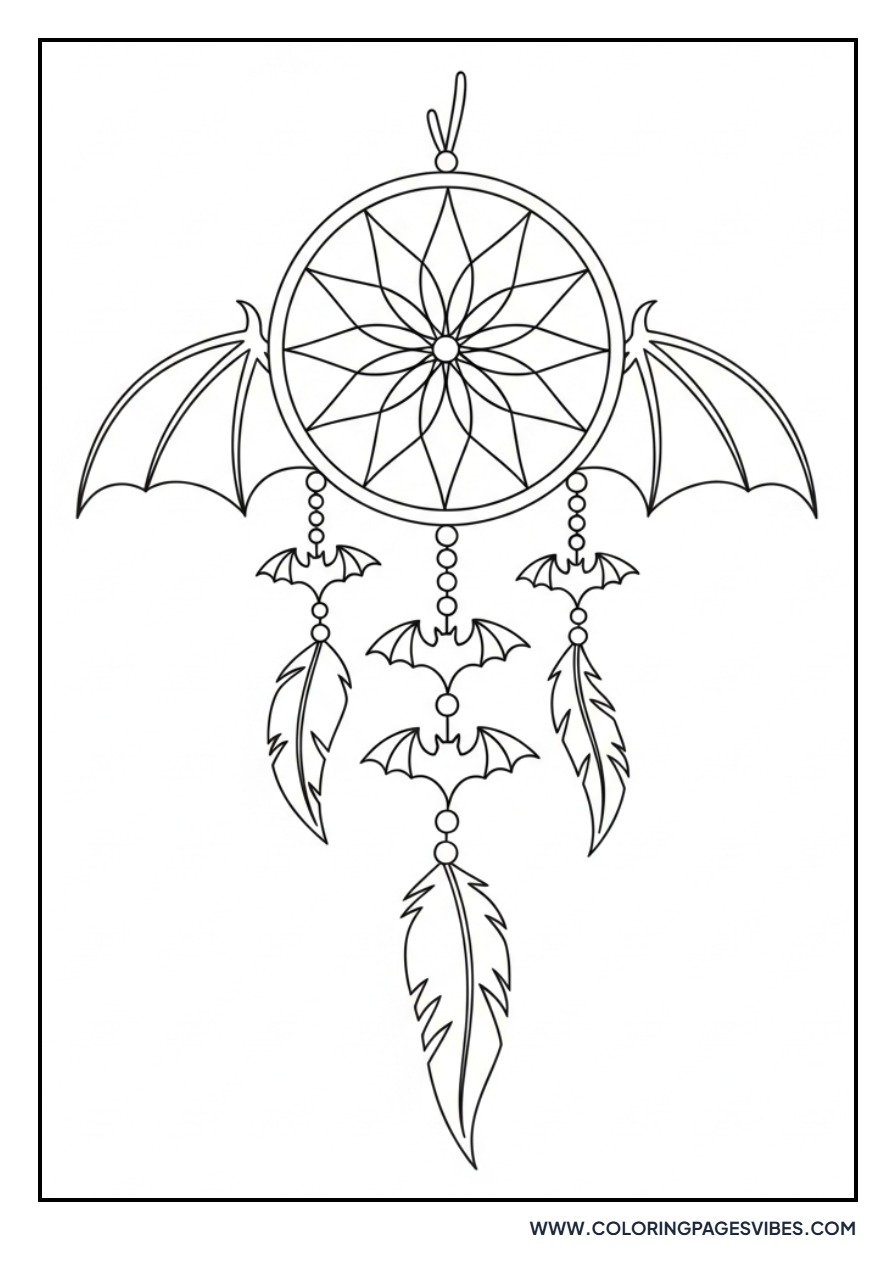 Night Bat Dream Catcher