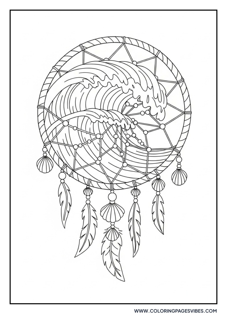 Ocean Wave Dream Catcher