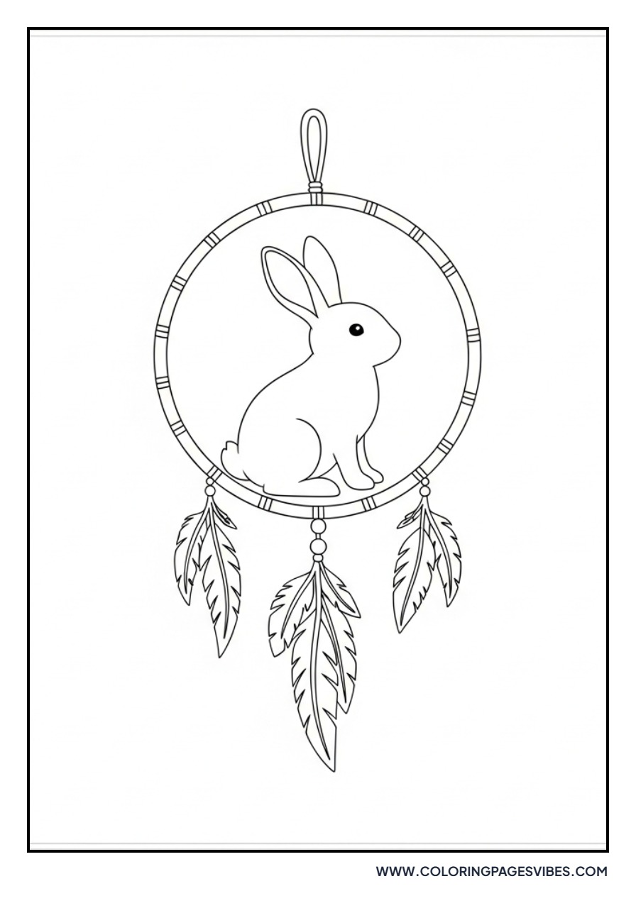 Rabbit Silhouette Dream Catcher