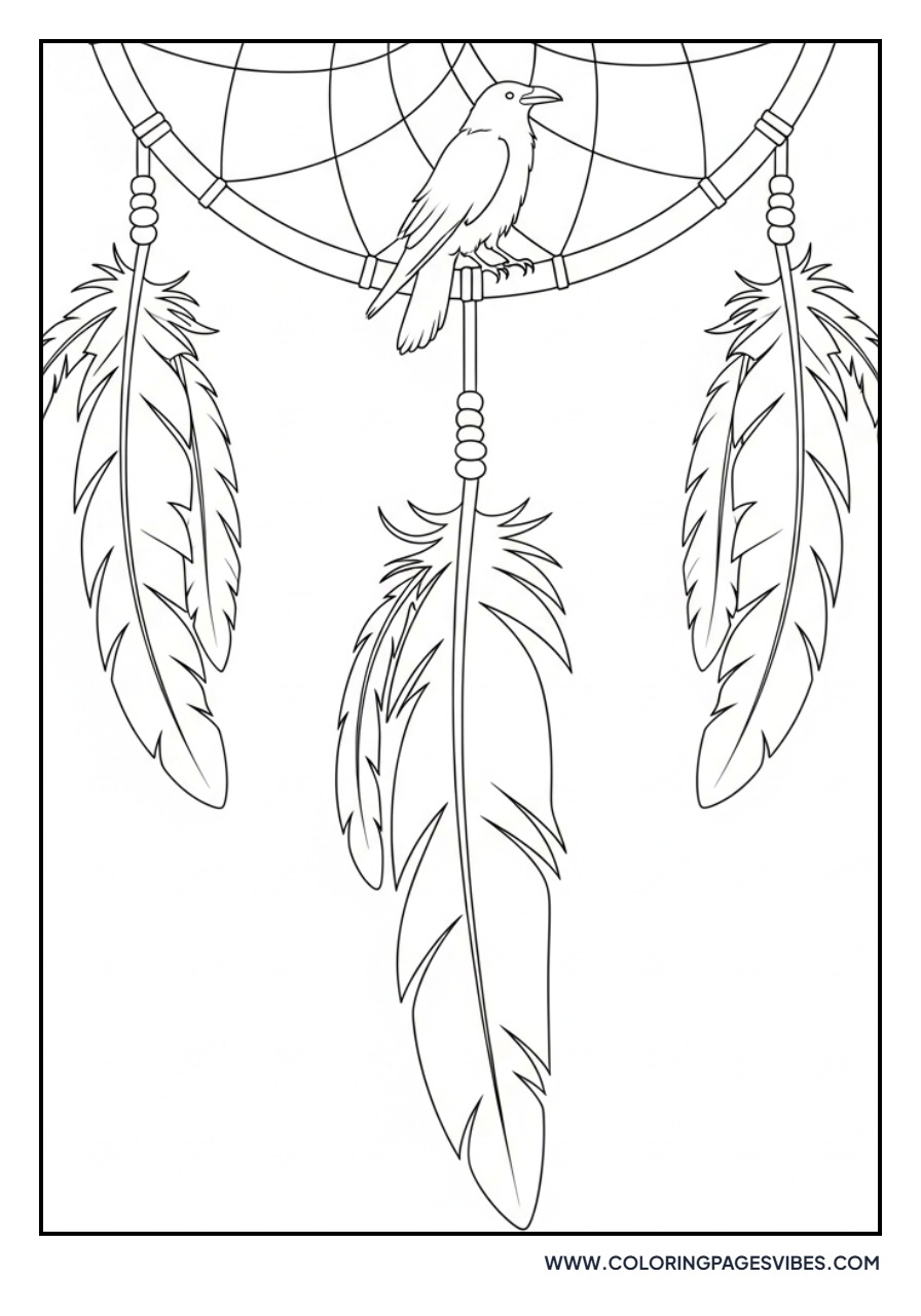 Raven Feather Dream Catcher
