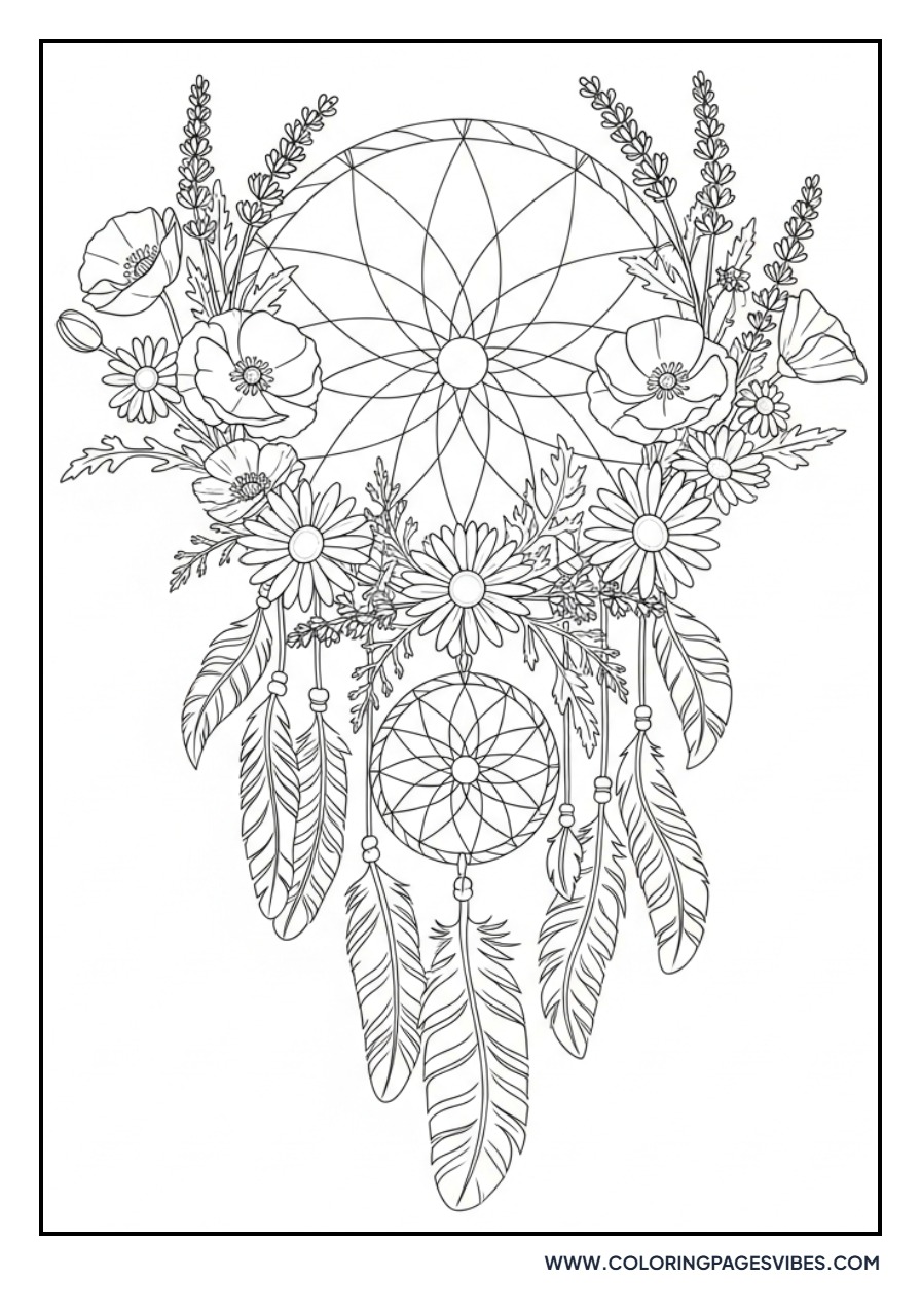 Wildflower Dream Catcher Art