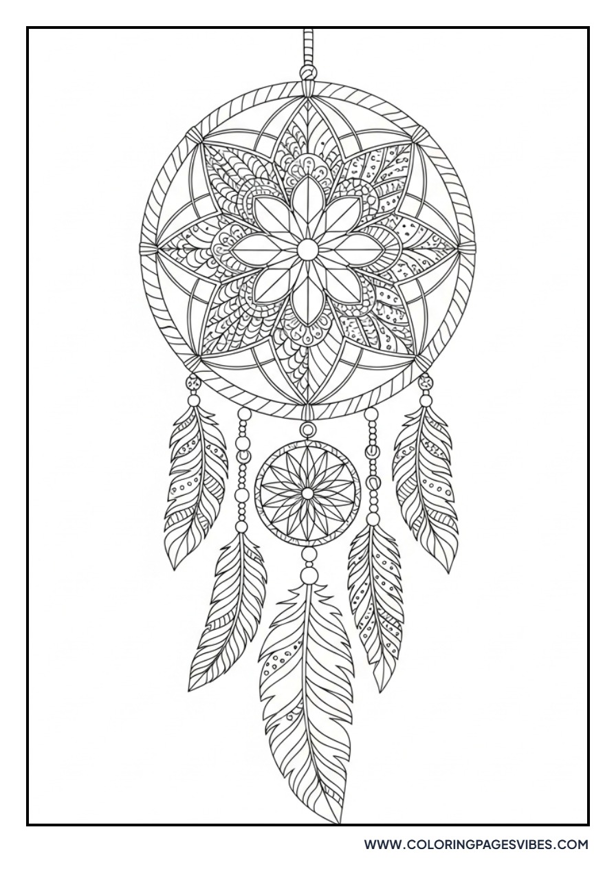 Zentangle Style Dream Catcher