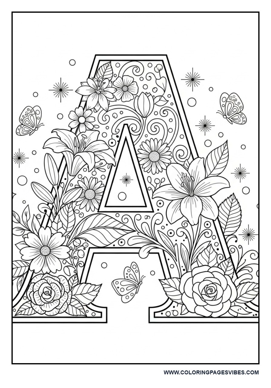 Alphabet Flower (A–Z Style)