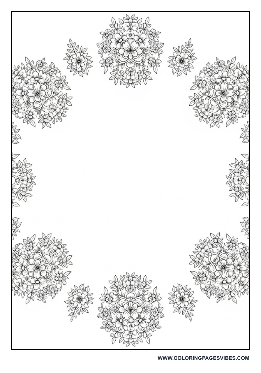 Circular Floral Pattern Layout