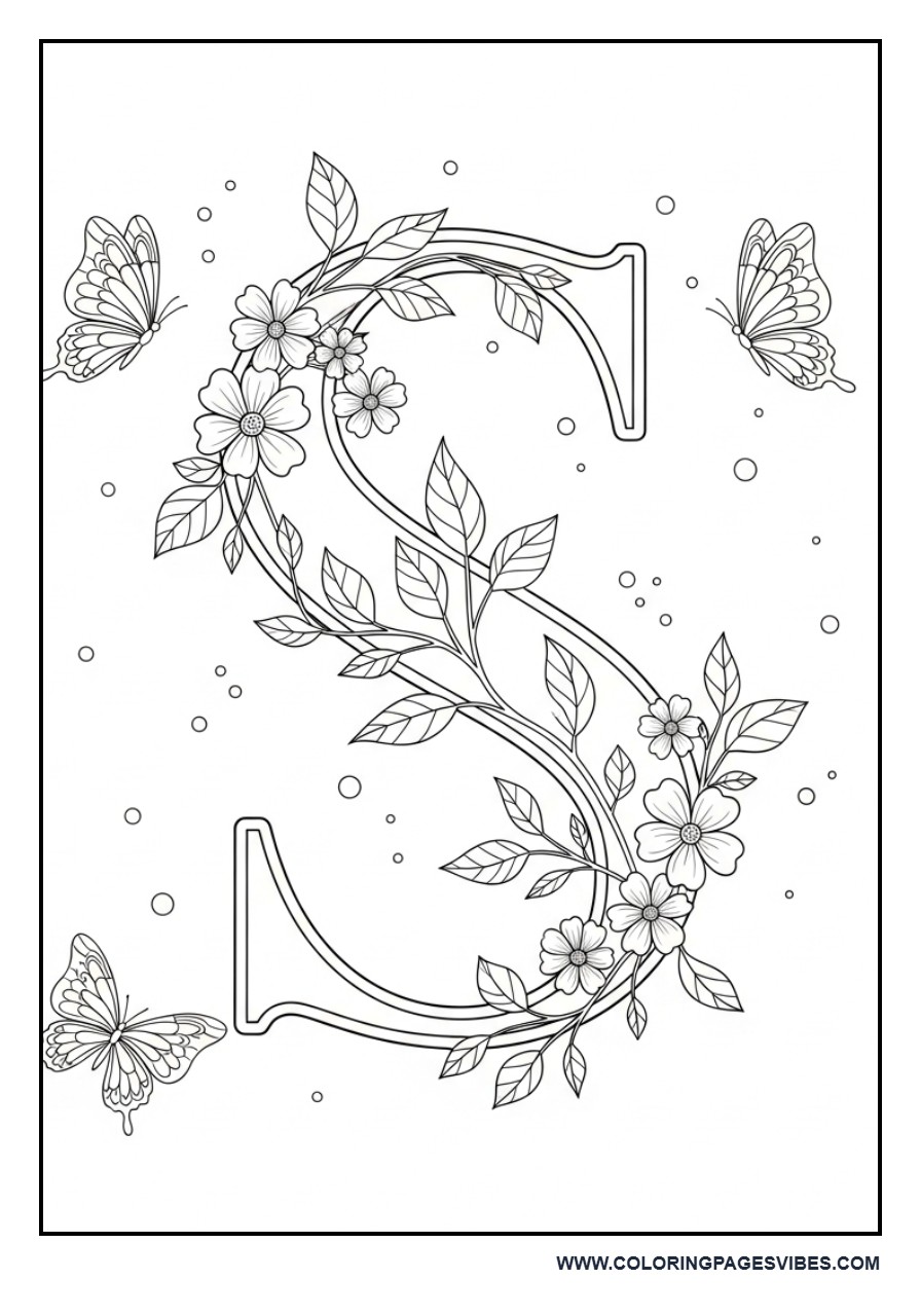Floral Initial Monogram