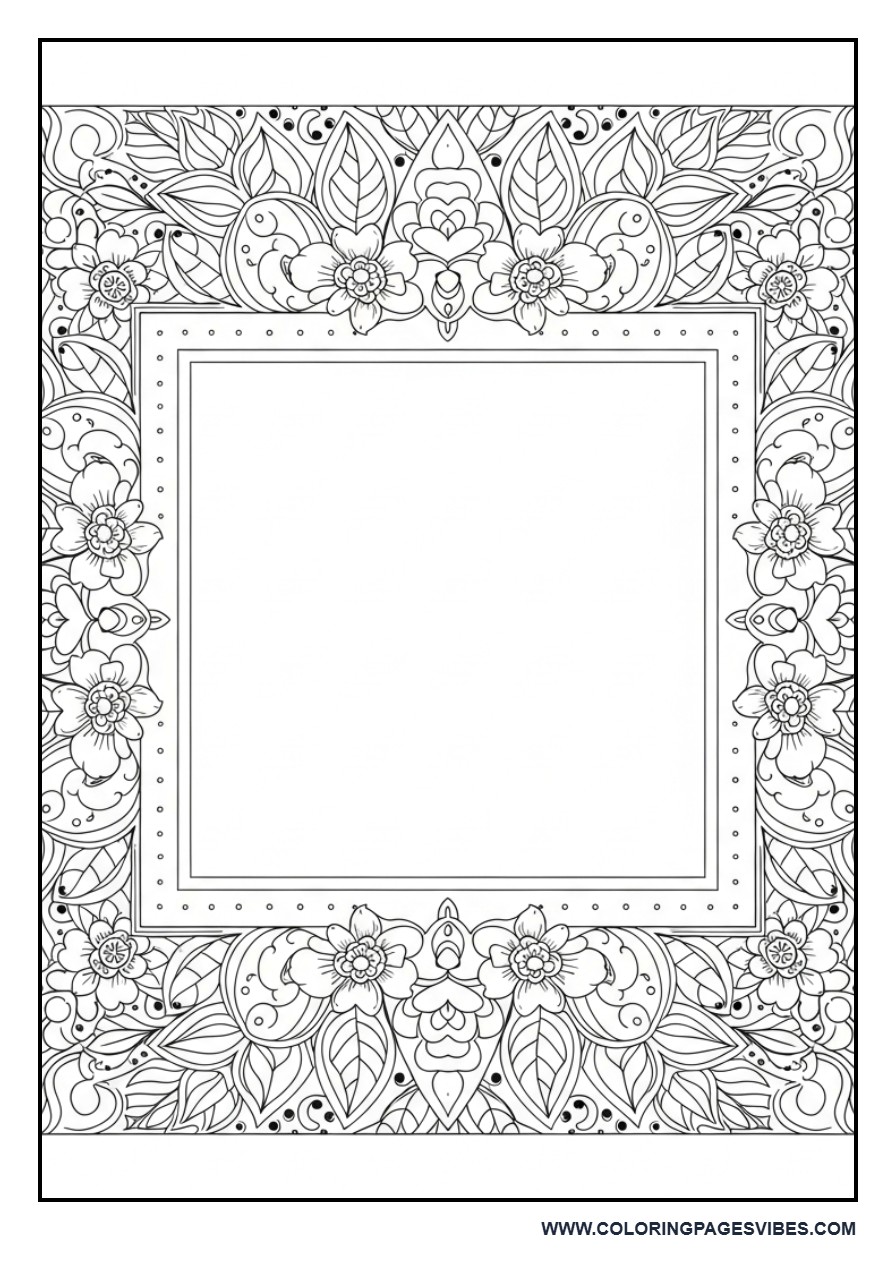 Floral Mandala Frame
