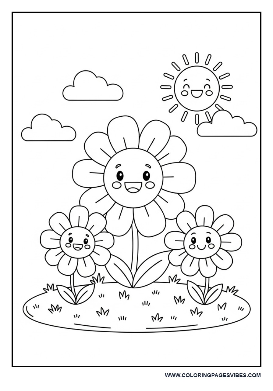 Flower Family Scene