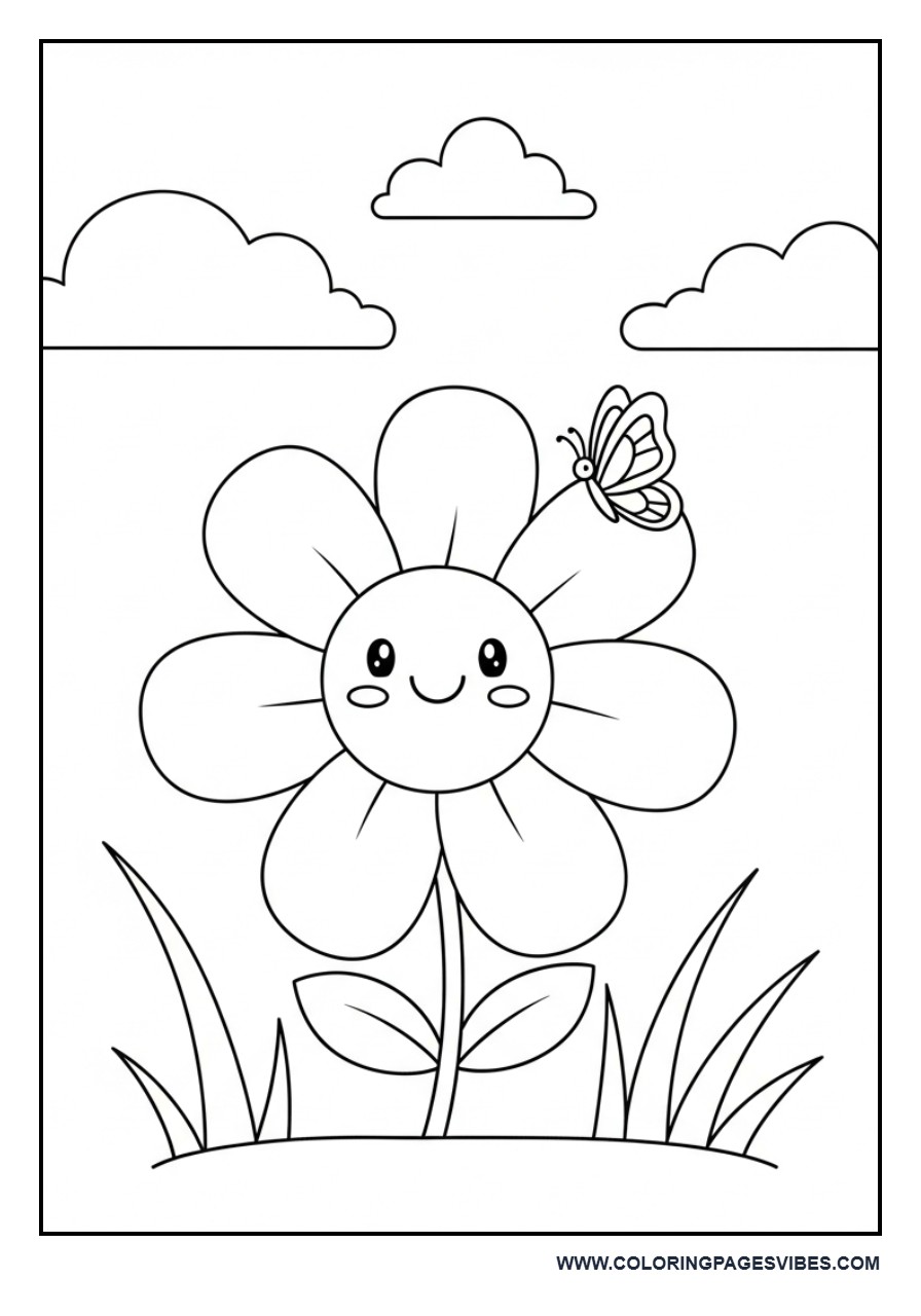 Flower with Butterfly Friend