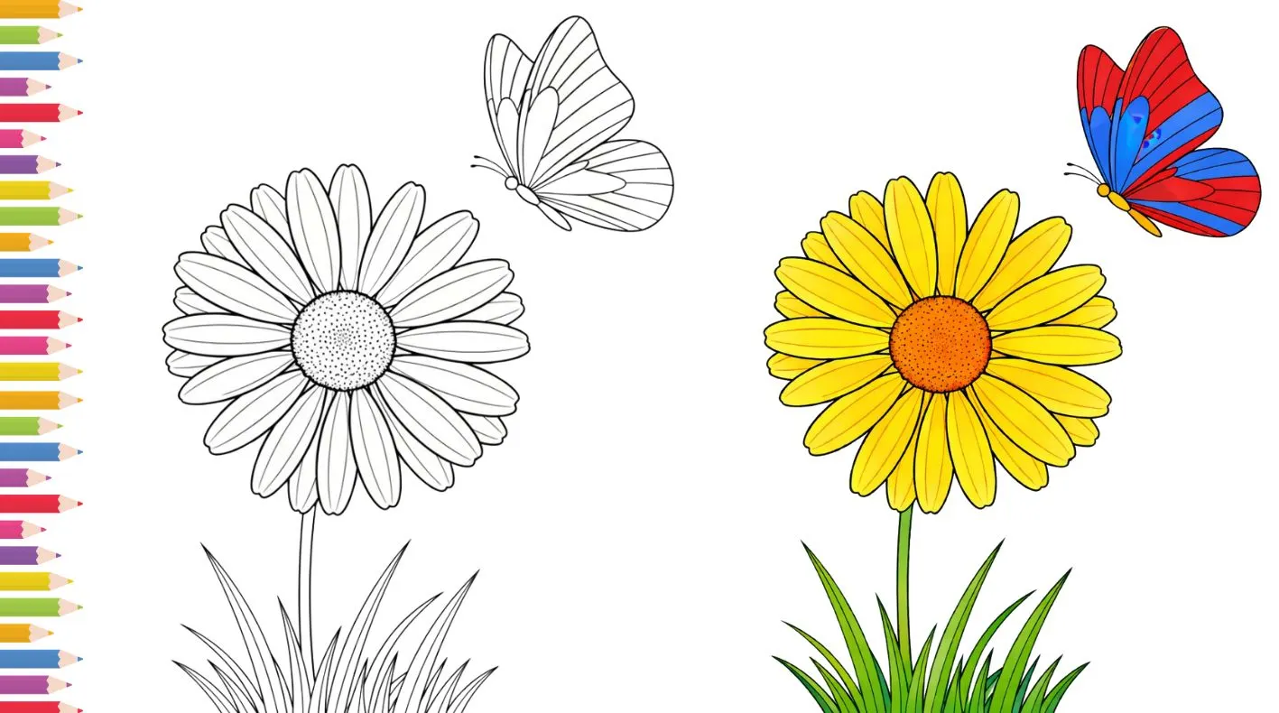 75+ Free Printable Beautiful Flower Coloring Pages for Kids and Adults