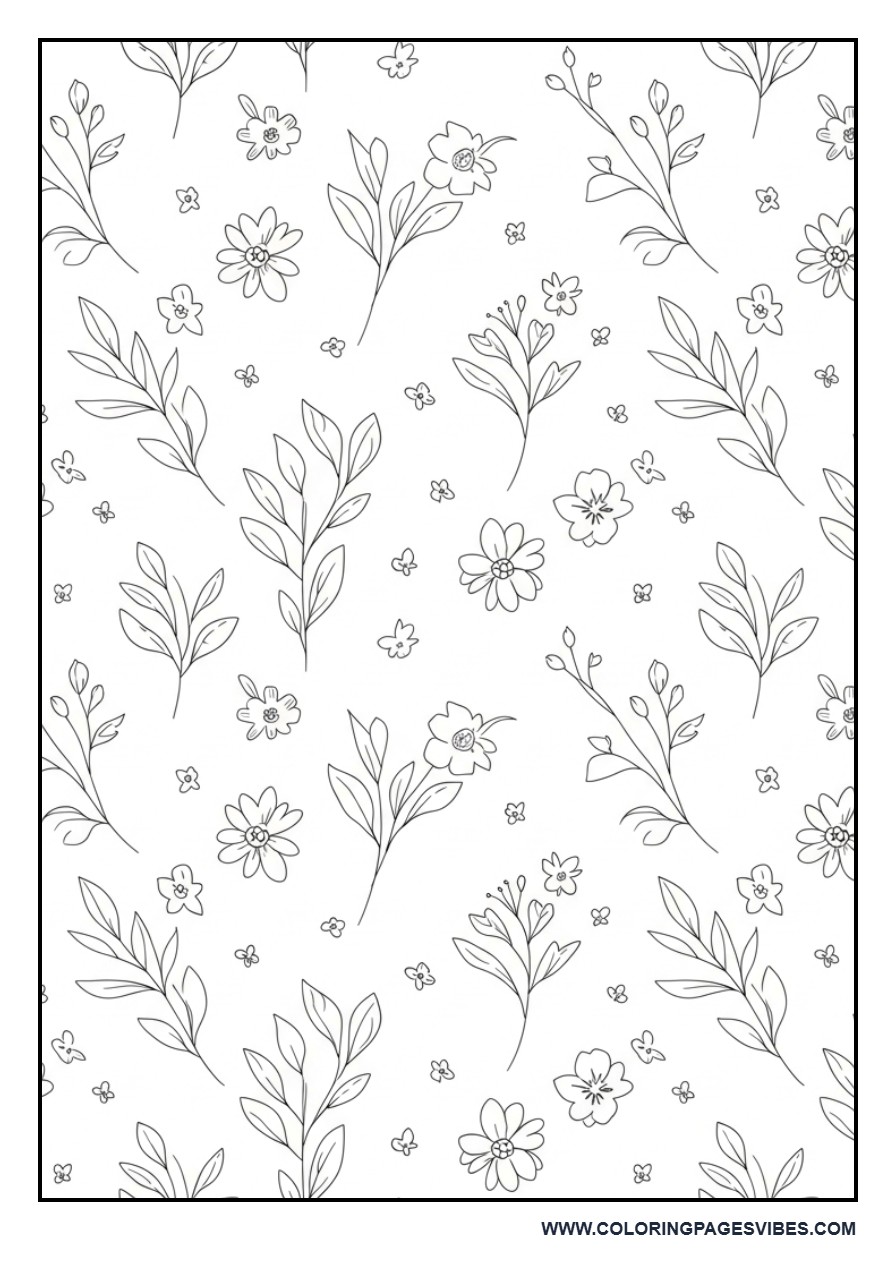 Minimal Floral Line Pattern