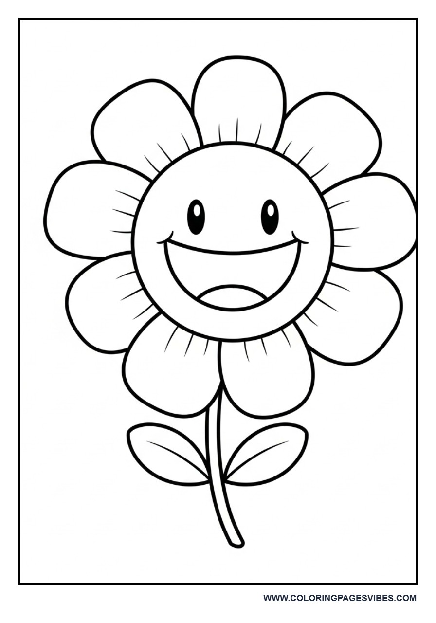 Smiling Cartoon Flower