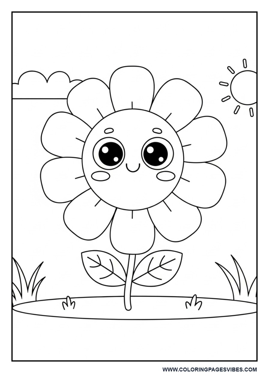 Smiling Flower with Big Eyes