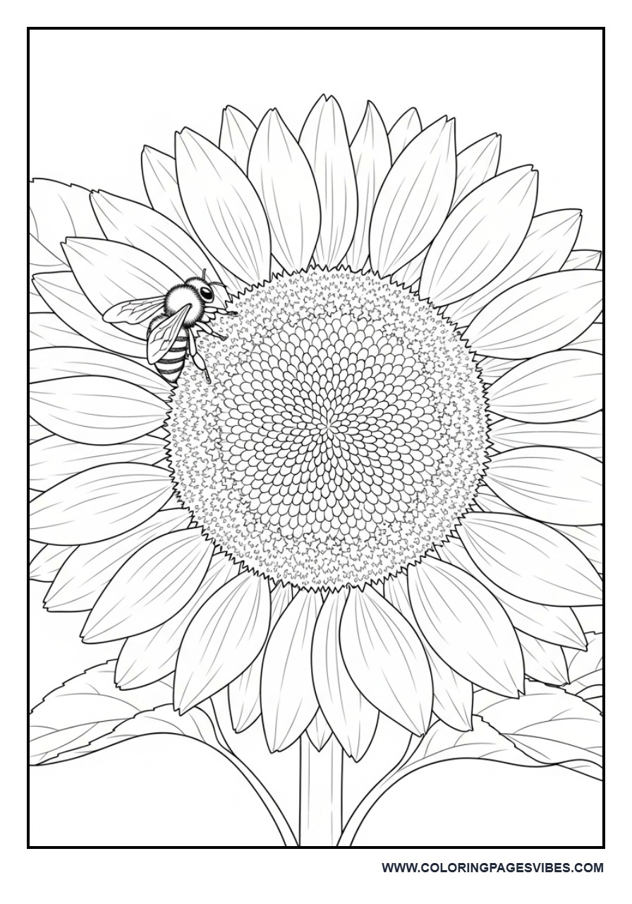 Sunflower Close-Up Detailed