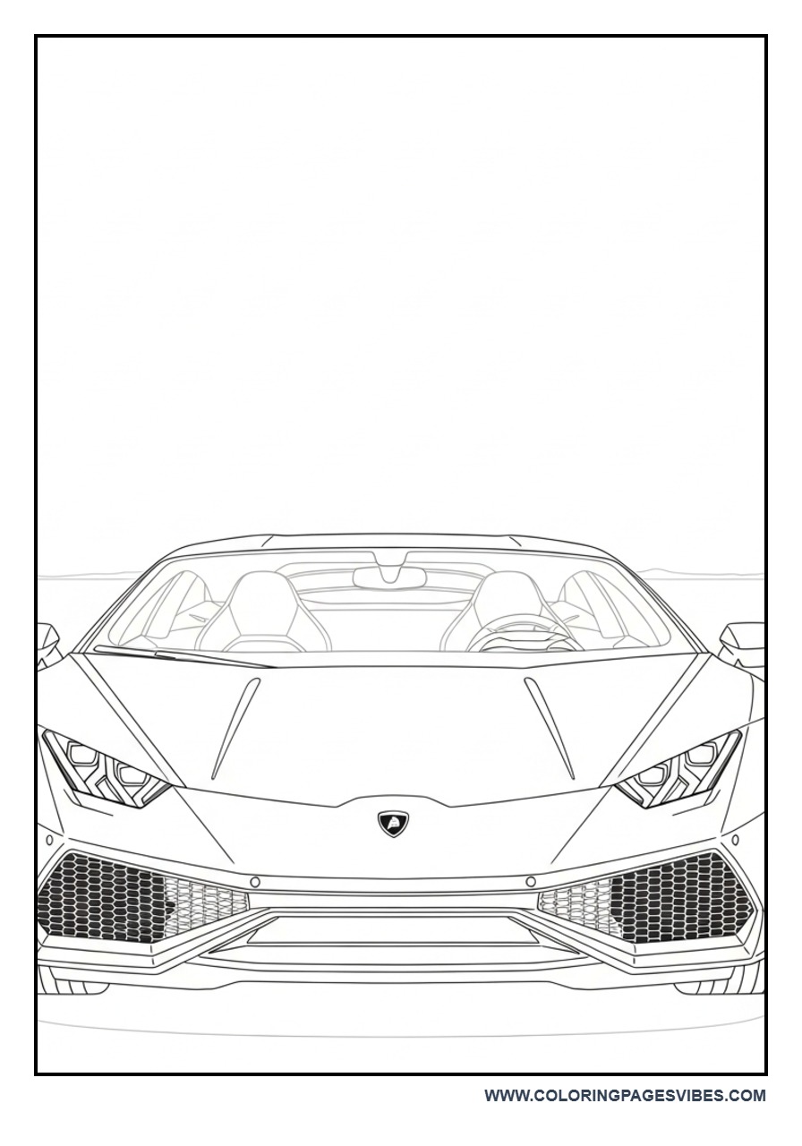 Detailed Lamborghini Front View