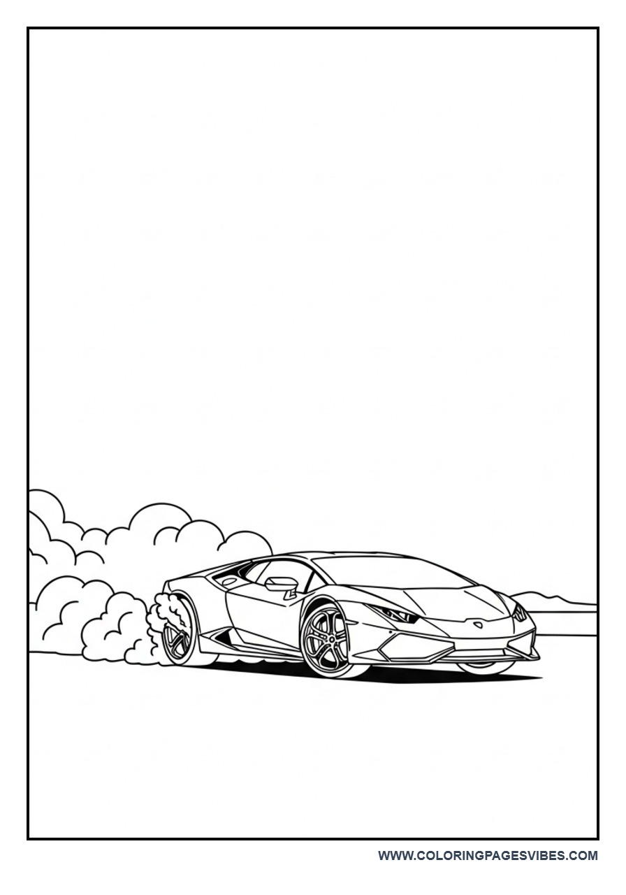 Lamborghini Burnout Smoke Scene