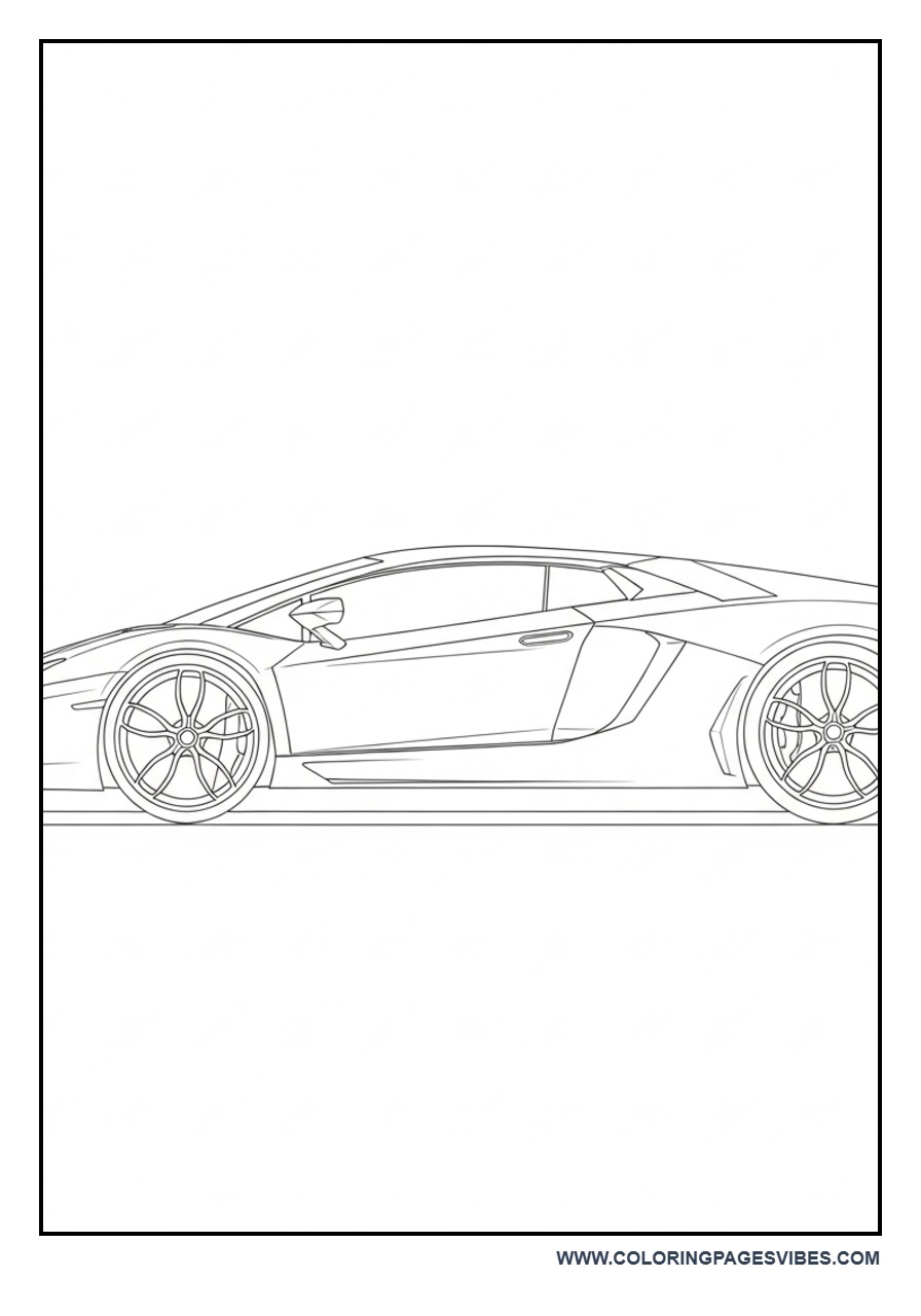 Lamborghini Coloring Page Clean Minimal Design