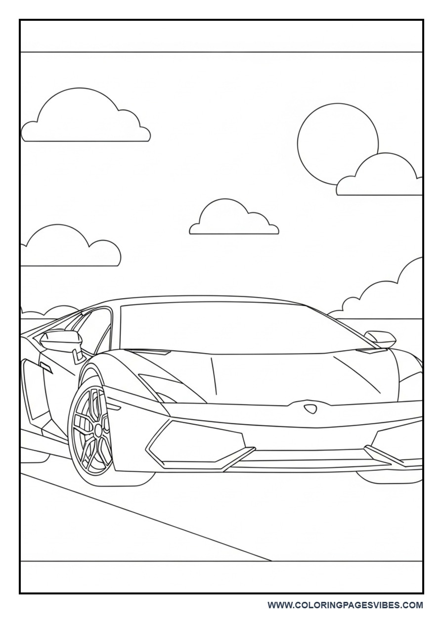 Lamborghini for Kids Easy Printable