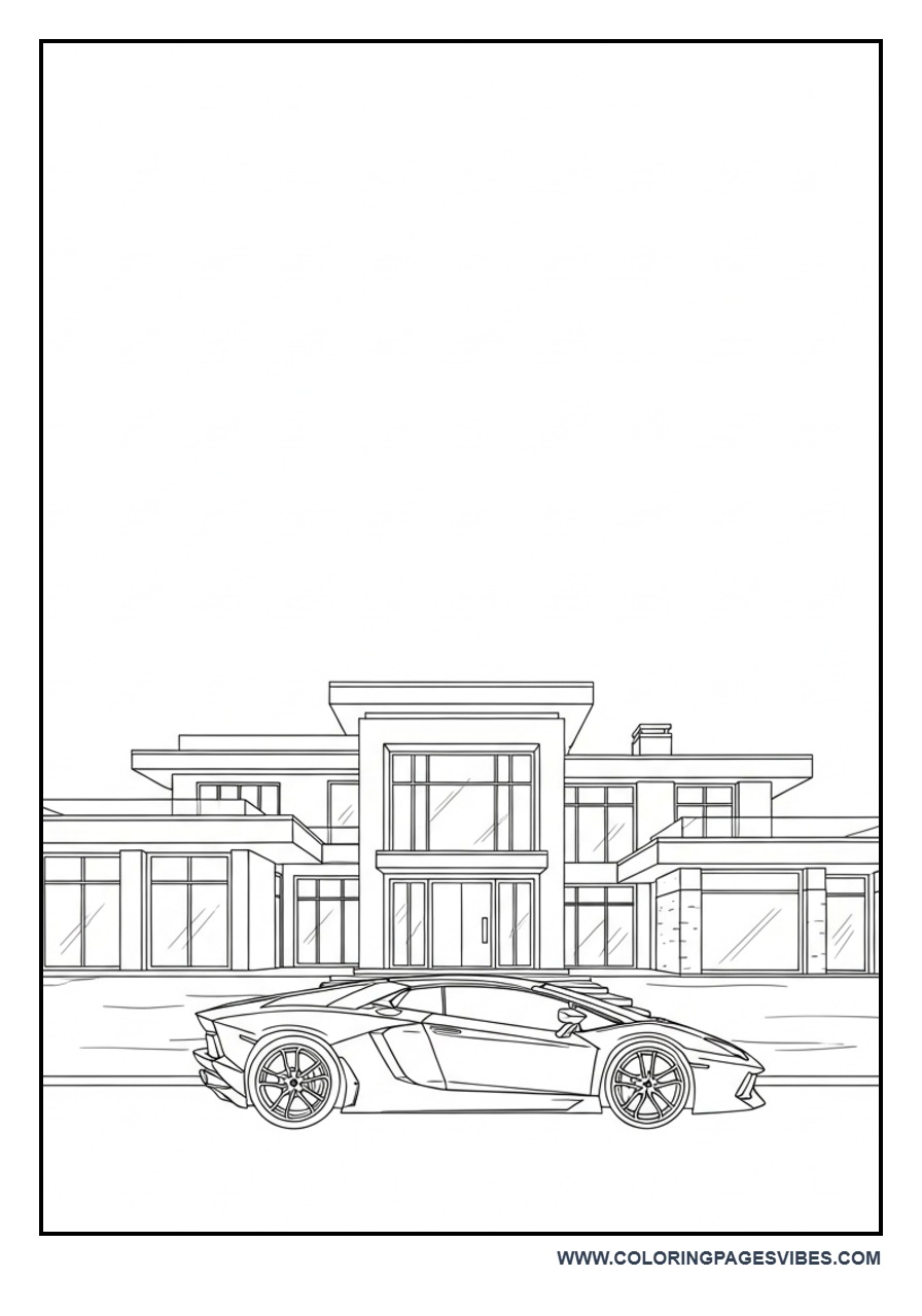 Lamborghini in Luxury Villa Scene