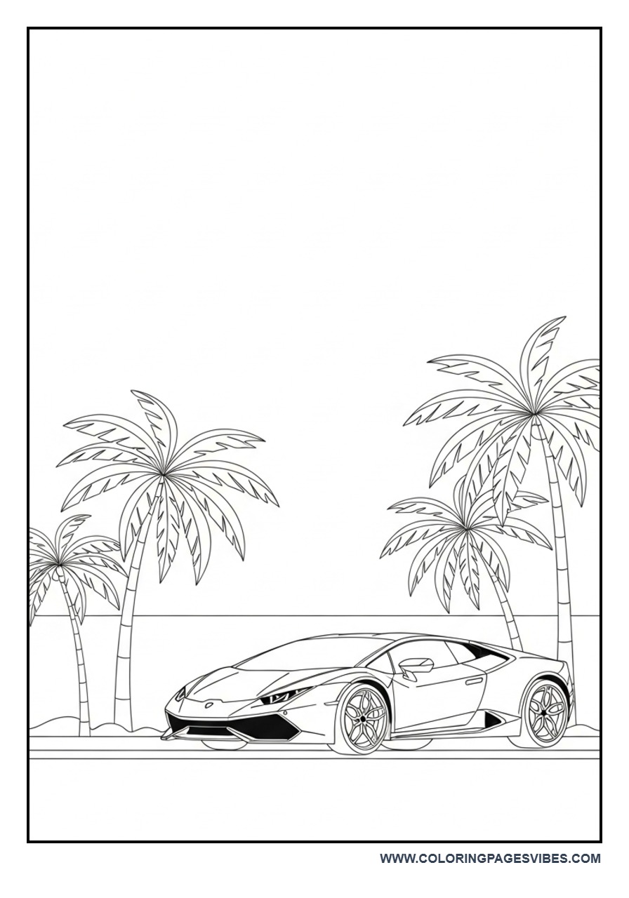 Lamborghini Near Palm Trees