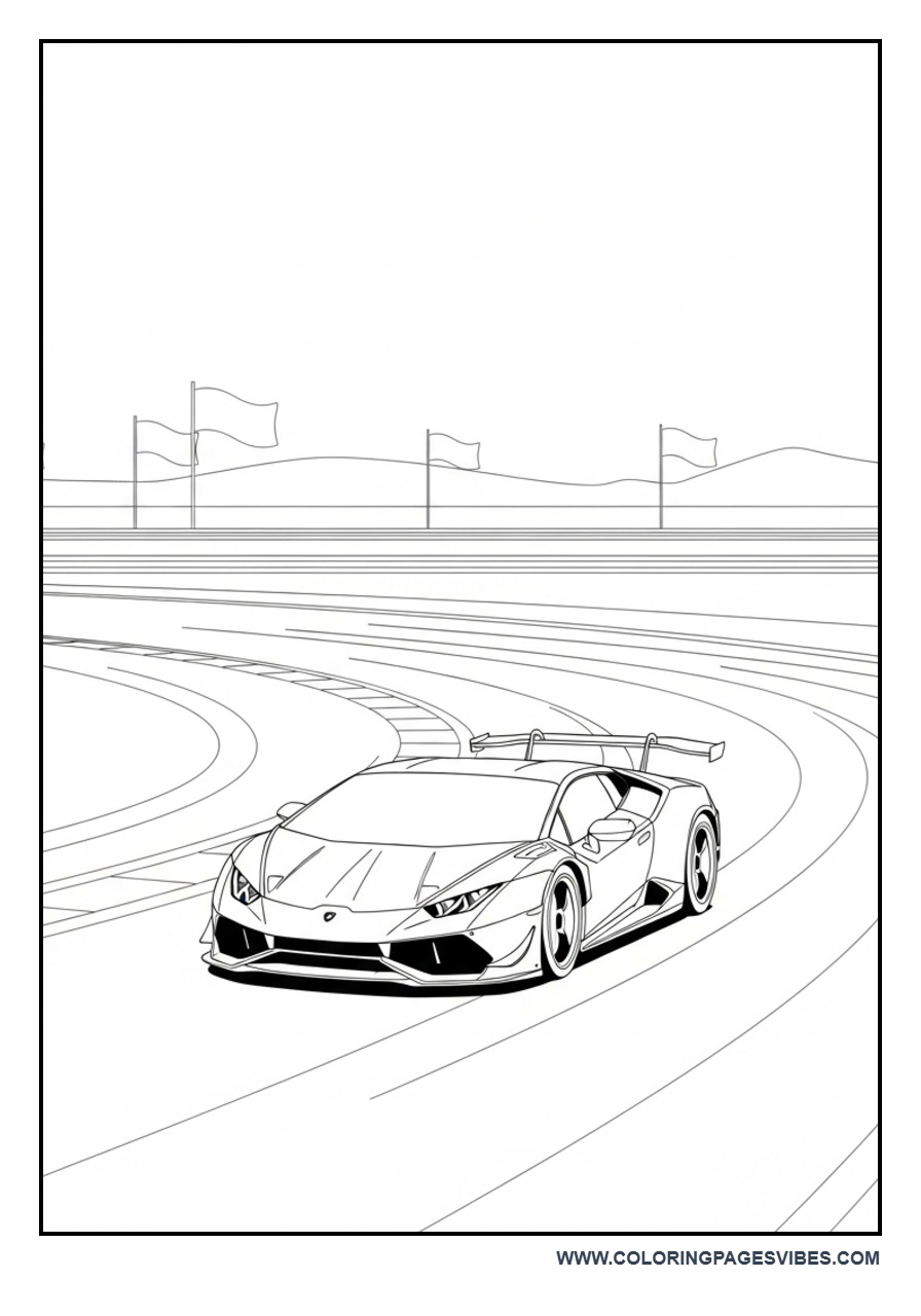 Lamborghini on Racing Track