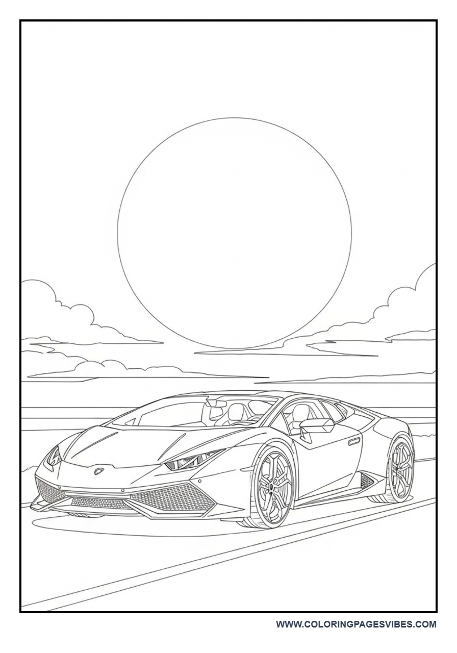 Lamborghini Parked at Sunset Road